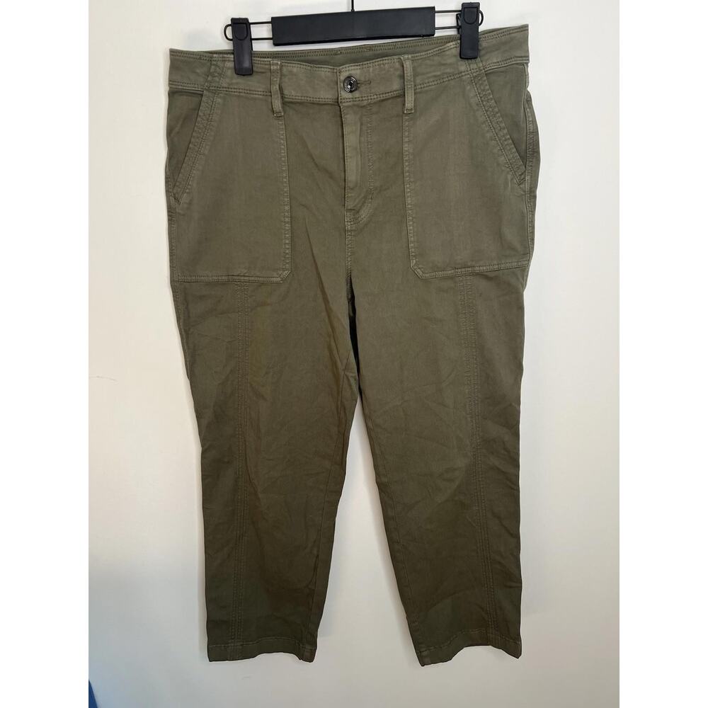 Chico's Wm 0.5R Army Olive Green Cargo Utility Pants Jeans Gorpcore Hiking Camp